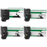 Lexmark 71C1HK0 71C1HC0 71C1HM0 71C1HY0 Original High Yield Return Program Toner Cartridges 4-Pack BK/C/M/Y