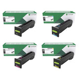 Lexmark 72K10K0 72K10C0 72K10M0 72K10Y0 Original Return Program Toner Cartridges 4-Pack BK/C/M/Y