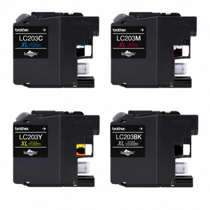 Brother LC203 Original Ink Cartridges 4-Pack (LC203BKS/LC203CS/LC203MS/LC203YS) – Black, Cyan, Magenta & Yellow