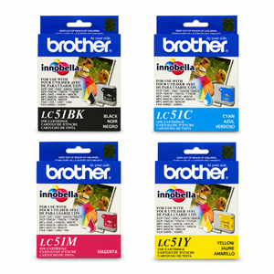 Brother LC51 Original Ink Cartridges 4-Pack (LC51BKS/LC51CS/LC51MS/LC51YS) – Black, Cyan, Magenta & Yellow