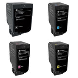 Lexmark 74C1SK0 74C1SC0 74C1SM0 74C1SY0 Original Return Program Toner Cartridges 4-Pack BK/C/M/Y