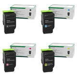 Lexmark 78C10K0 78C10C0 78C10M0 78C10Y0 Original Return Program Toner Cartridges 4-Pack BK/C/M/Y