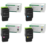 Lexmark 78C1XK0 78C1XC0 78C1XM0 78C1XY0 Original Extra High Yield Return Program Toner Cartridges 4-Pack BK/C/M/Y