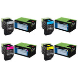 Lexmark 80C1SK0 80C1SC0 80C1SM0 80C1SY0 Original Standard Yield Return Program Toner Cartridges 4-Pack BK/C/M/Y