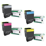 Lexmark 71B10K0 71B10C0 71B10M0 71B10Y0 Original Return Program Toner Cartridges 4-Pack BK/C/M/Y