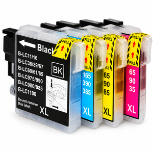 Brother LC61 / LC65 Compatible Ink Cartridge Combo – High Yield BK/C/Y/M, 4-Pack