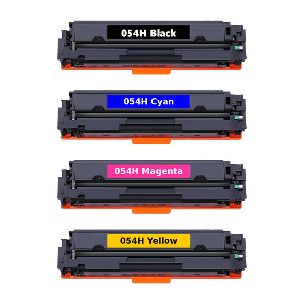 Canon 054H Compatible High Yield Toner Cartridge Combo – BK/C/M/Y, 4-Pack