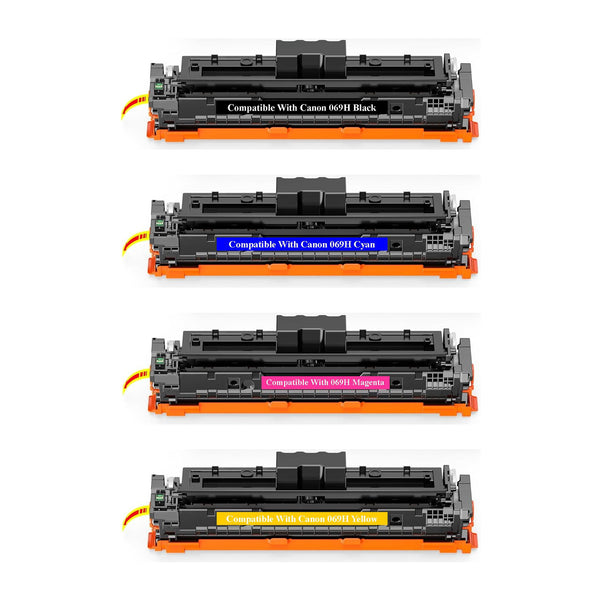 Canon 069H Compatible High Yield Toner Cartridge Combo – BK/C/M/Y, 4-Pack