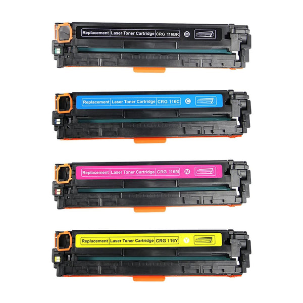 Canon 116 Compatible Toner Cartridge Combo – BK/C/M/Y, 4-Pack