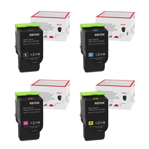 Xerox 006R04364 006R04365 006R04366 006R04367 Original High Capacity Toner Cartridge Combo, Black Cyan Magenta Yellow, C310 C315