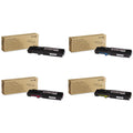 Xerox 106R02225 106R02226 106R02227 106R02228 Original High Capacity Toner Cartridge Combo, Black Cyan Magenta Yellow, Phaser 6600 WorkCentre 6605