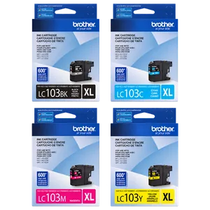 Original Brother LC103XL colour ink cartridges