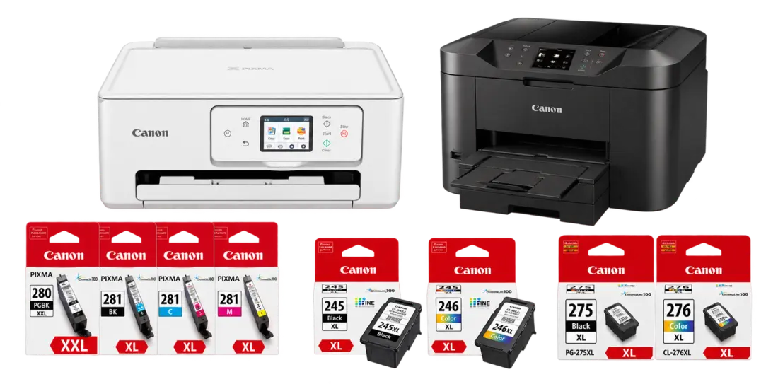 Canon printers and ink cartridge multipacks
