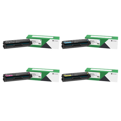 Lexmark 20N1XK0, 20N1XC0, 20N1XM0, 20N1XY0 original extra-high-yield toner 4-pack, black, cyan, magenta and yellow