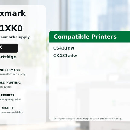 Lexmark 20N1XK0 black toner cartridge compatibility guide