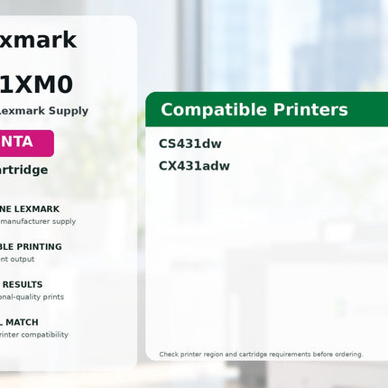 Lexmark 20N1XM0 magenta toner cartridge compatibility guide
