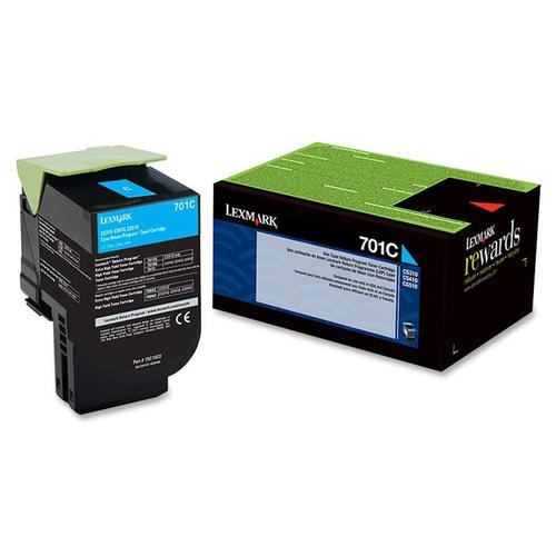 Lexmark 70C10C0 Original 701C Cyan Return Program Toner Cartridge