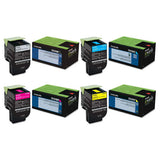 Lexmark 70C1HK0 70C1HC0 70C1HM0 70C1HY0 Original High Yield Return Program Toner Cartridges 4-Pack BK/C/M/Y