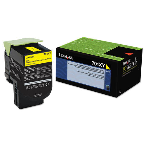 Lexmark 70C1XY0 Original 701XY Yellow Extra High Yield Return Program Toner Cartridge