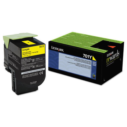 Lexmark 70C10Y0 Original 701Y Yellow Return Program Toner Cartridge