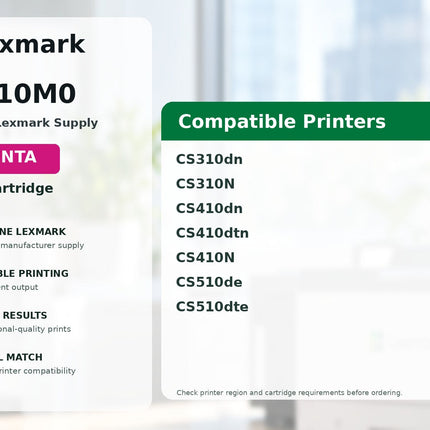 Lexmark 70C10M0 magenta toner cartridge compatibility guide