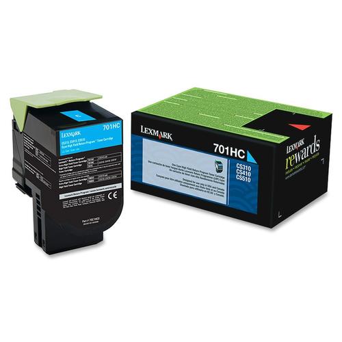 Lexmark 70C1HC0 Original 701HC Cyan High Yield Return Program Toner Cartridge
