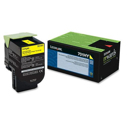 Lexmark 70C1HY0 Original 701HY Yellow High Yield Return Program Toner Cartridge