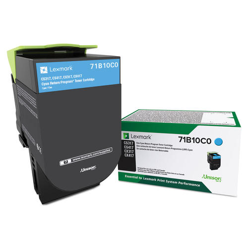 Lexmark 71B10C0 Original CS/X317/417/517 Cyan Return Program Toner Cartridge 2.3K