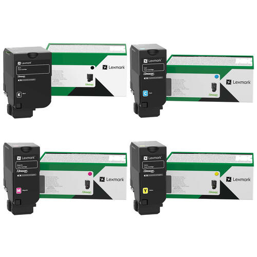 Lexmark 71C1HK0, 71C1HC0, 71C1HM0, 71C1HY0 original high-yield toner 4-pack, black, cyan, magenta and yellow