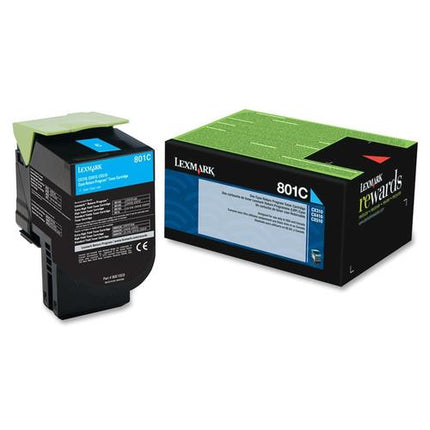 Lexmark 80C10C0 Original 801C Cyan Return Program Toner Cartridge