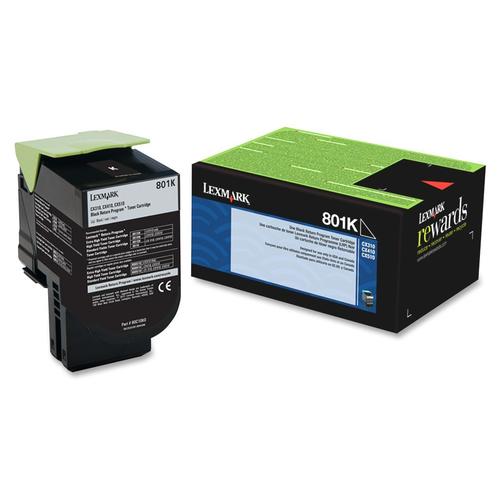Lexmark 80C10K0 Original 801K Black Return Program Toner Cartridge