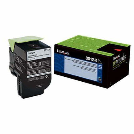 Lexmark 80C1SK0 Original 801SK Black Standard Yield Return Program Toner Cartridge