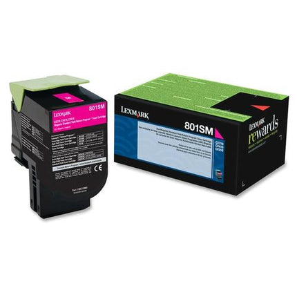 Lexmark 80C1SM0 Original 801SM Magenta Standard Yield Return Program Toner Cartridge