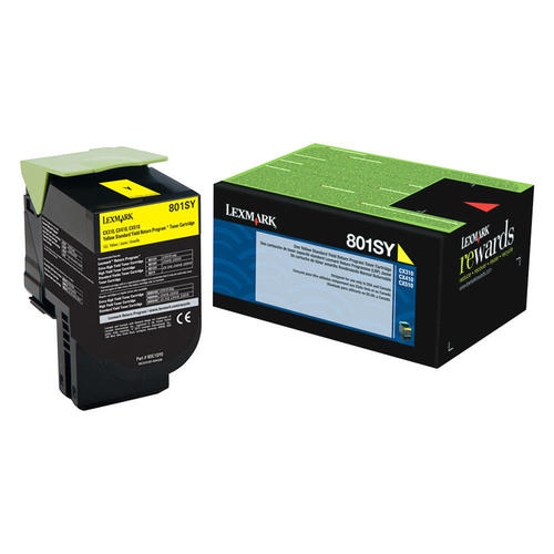 Lexmark 80C1SY0 Original 801SY Yellow Standard Yield Return Program Toner Cartridge
