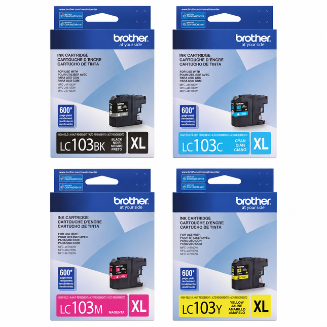 Brother LC103 original ink cartridges 4-pack - black, cyan, magenta and yellow