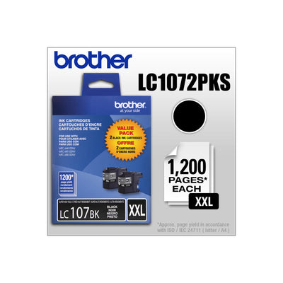 Brother LC1072PKS Original Black Super High Yield Ink Cartridges - Twin Pack