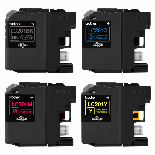 Brother LC201 original ink cartridges 4-pack - black, cyan, magenta and yellow