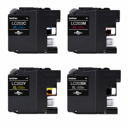 Brother LC203 original ink cartridges 4-pack - black, cyan, magenta and yellow