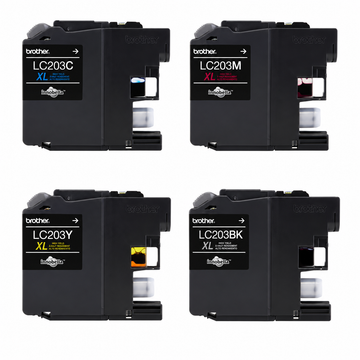Brother LC203 Original Ink Cartridges 4-Pack (LC203BKS/LC203CS/LC203MS/LC203YS) – Black, Cyan, Magenta & Yellow