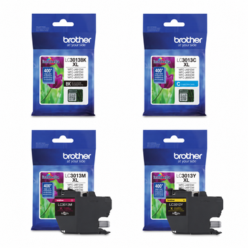 Brother LC3013 Original Ink Cartridges 4-Pack (LC3013BKS/LC3013CS/LC3013MS/LC3013YS) – Black, Cyan, Magenta & Yellow