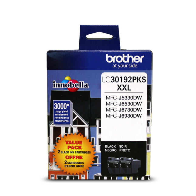 Brother LC30192PKS original black ink cartridges twin pack