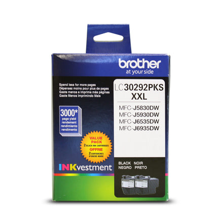 Brother LC30292PKS original black ink cartridges twin pack