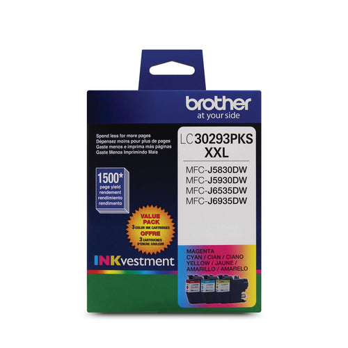 Brother LC30293PKS Original Super High Yield Ink Cartridges - 3-Pack (C/Y/M)
