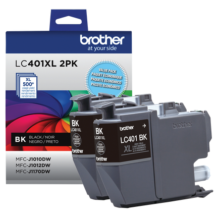 Brother LC401XL2PKS original black ink cartridges twin pack