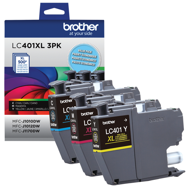 Brother LC401XL3PKS original ink cartridges 3-pack - cyan, magenta and yellow
