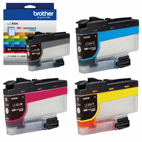 Brother LC404 Original Ink Cartridges 4-Pack (LC404BKS/LC404CS/LC404MS/LC404YS) – Black, Cyan, Magenta & Yellow