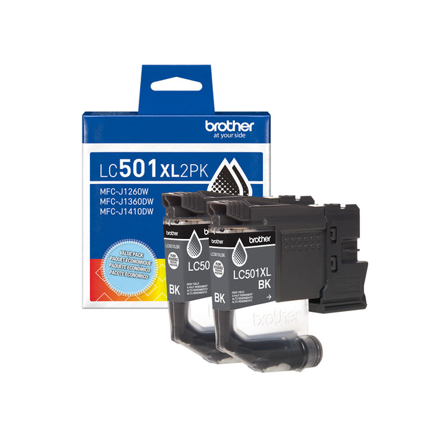 Brother LC501XL2PKS original black ink cartridges twin pack