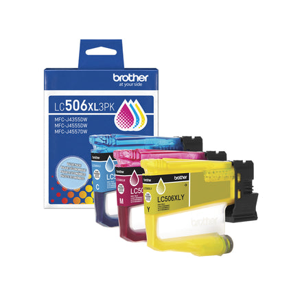 Brother LC506XL3PKS Original High Yield Ink Cartridges - 3-Pack (C/Y/M)