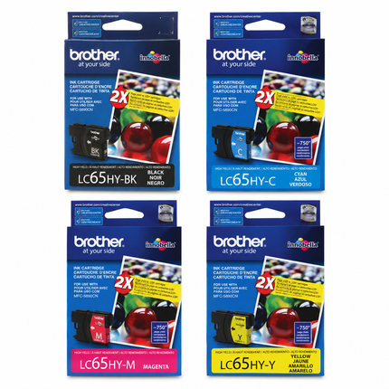 Brother LC65HY original ink cartridges 4-pack - black, cyan, magenta and yellow