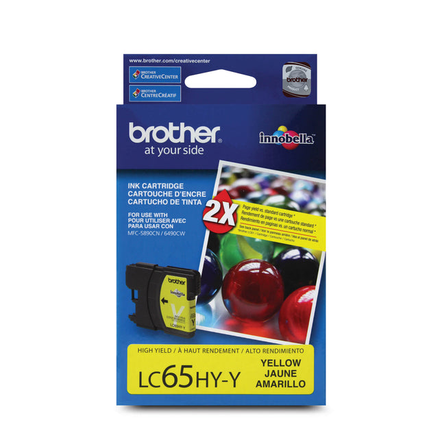 Brother LC65HYY original yellow high yield ink cartridge